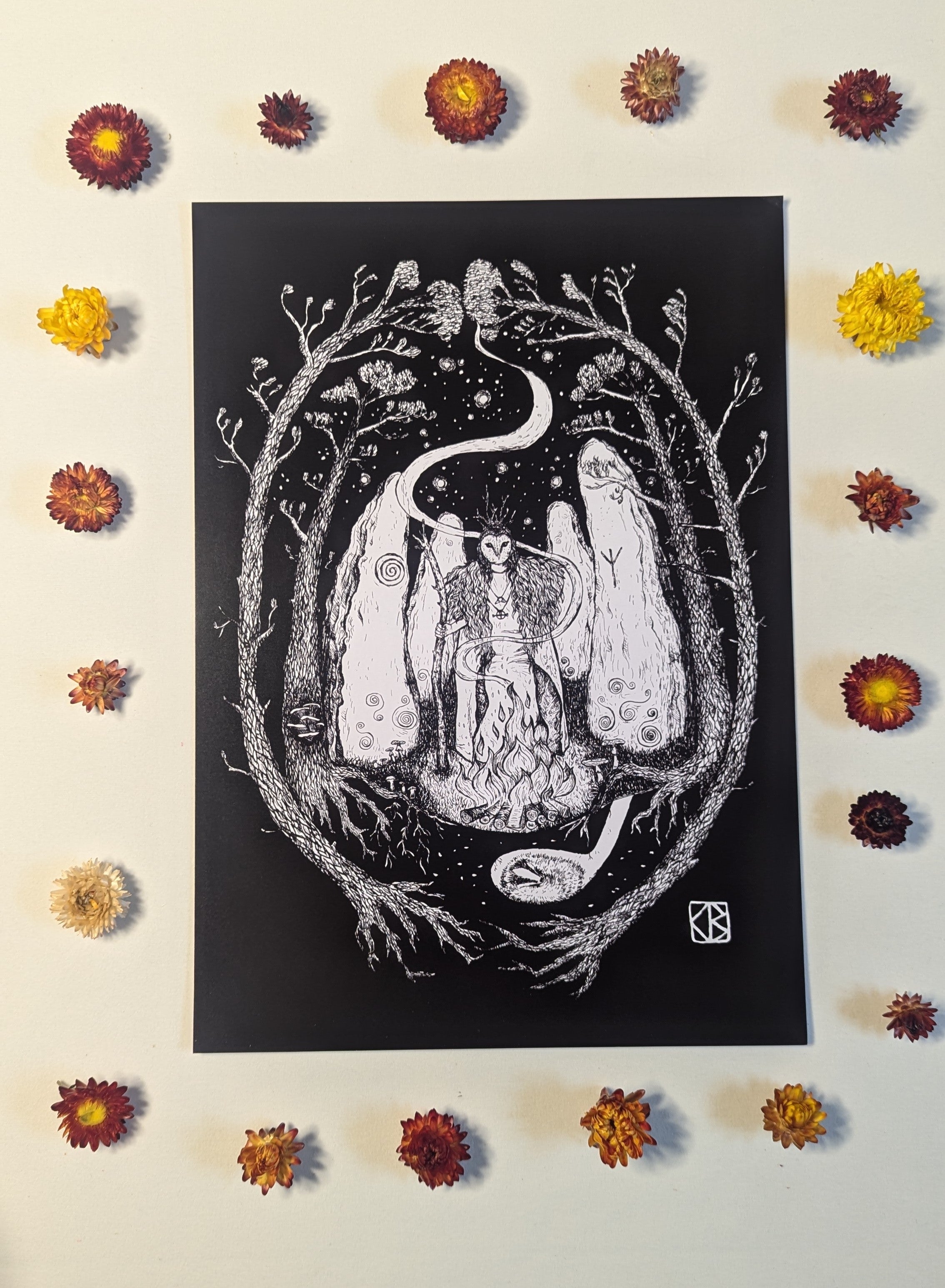 'Cailleach The Owl' Print by Katrin Blackwater Wheel of Fate