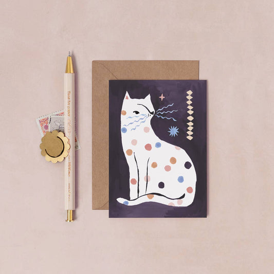 Dotty Cat Mini Card | Blank Card | Mini Greeting Cards