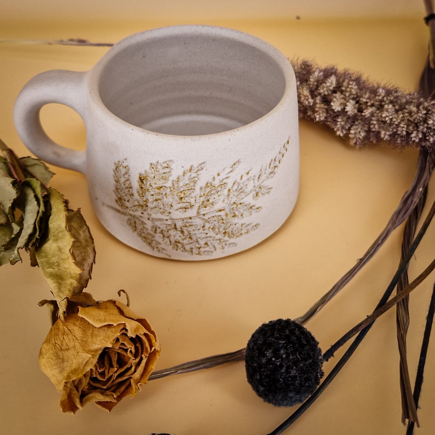 Hand carved Fern Mini Mug by María Poyato