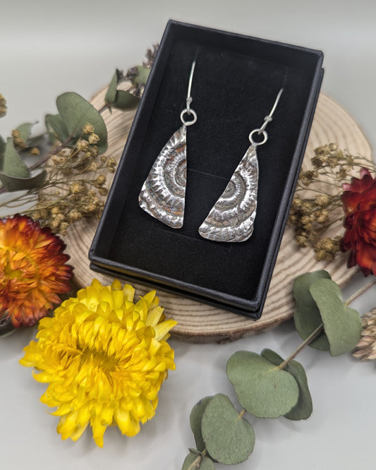 Silver Ammonite Earrings