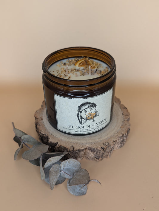 Double Wick Apothecary Candle: "Golden Newt"