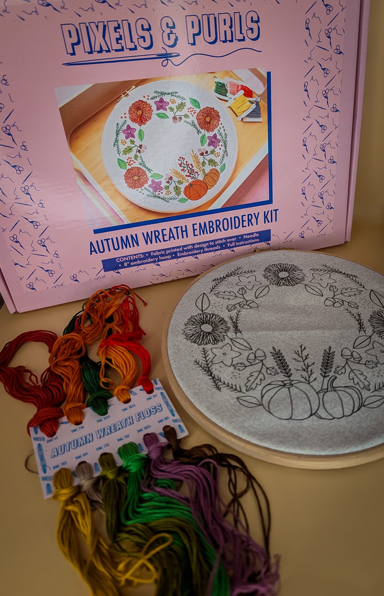 Autumn Wreath Embroidery Kit