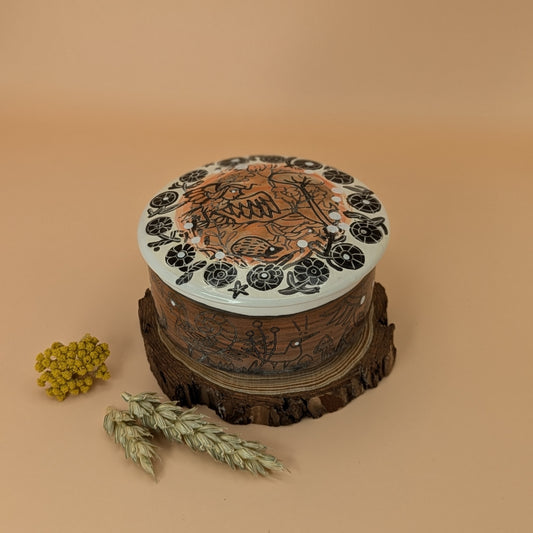 Lidded Box with Forest Scene