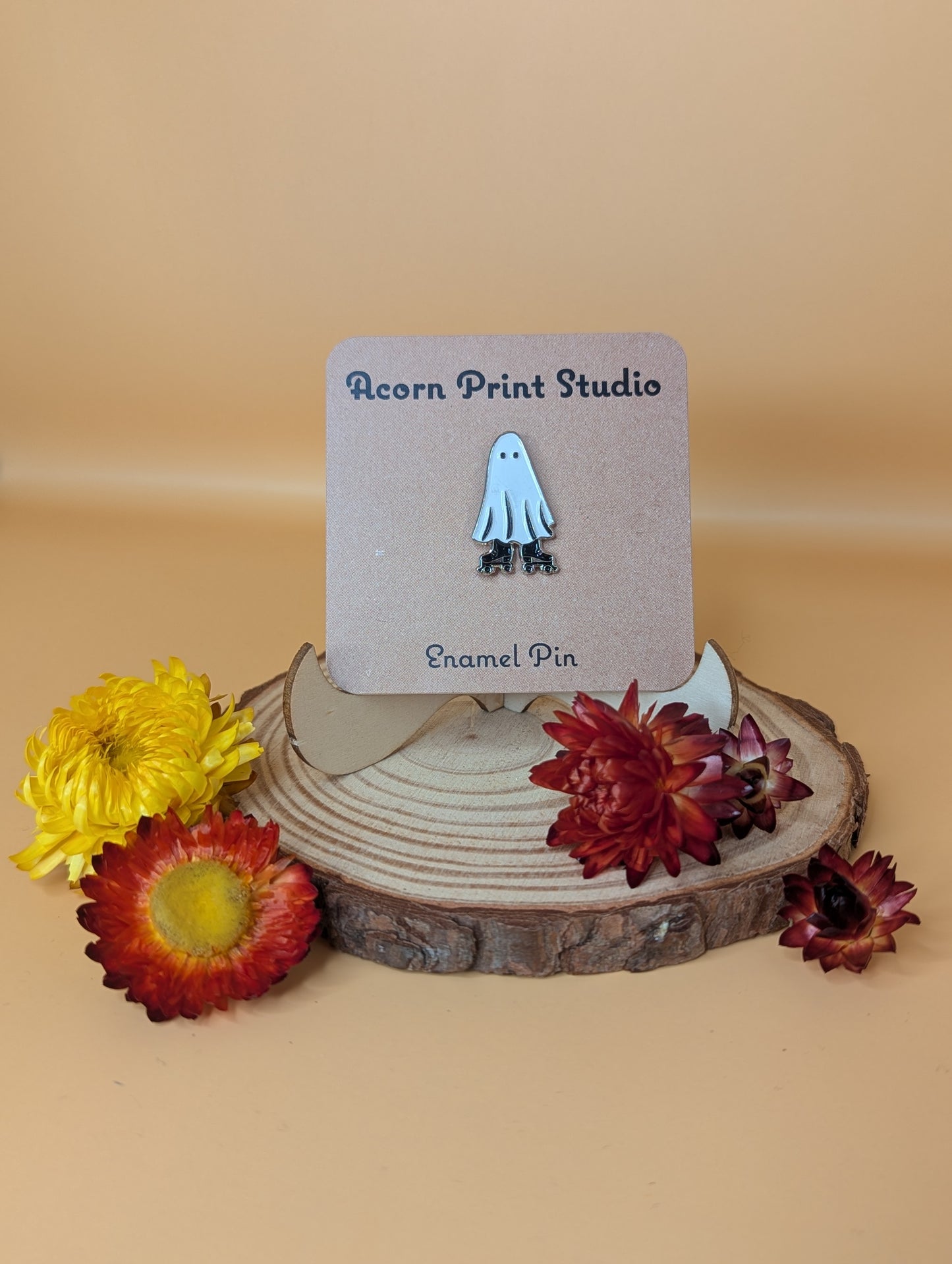 ‘Ghost’ pin badge by Acorn Print Studio