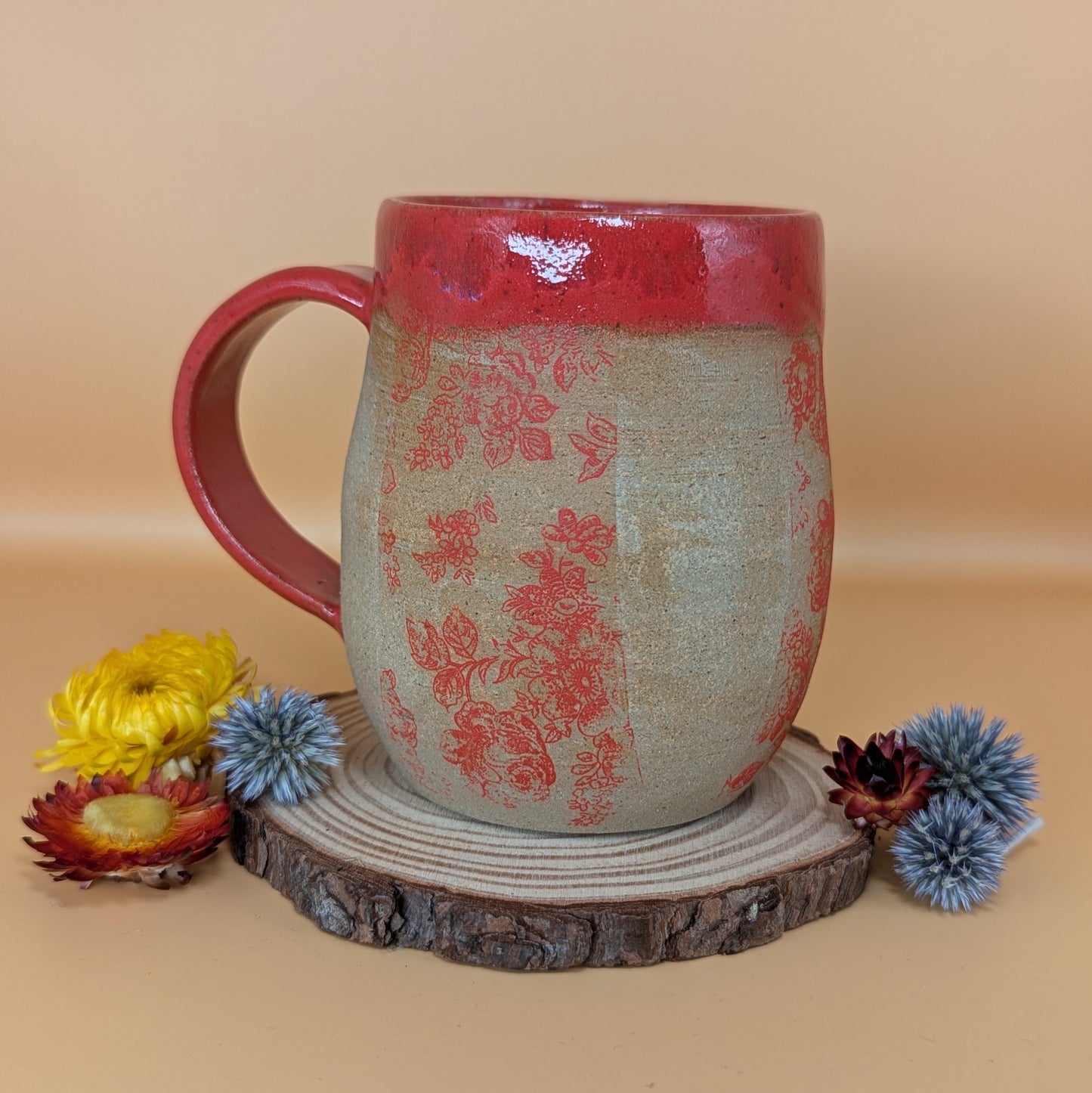 Red Flower Mug