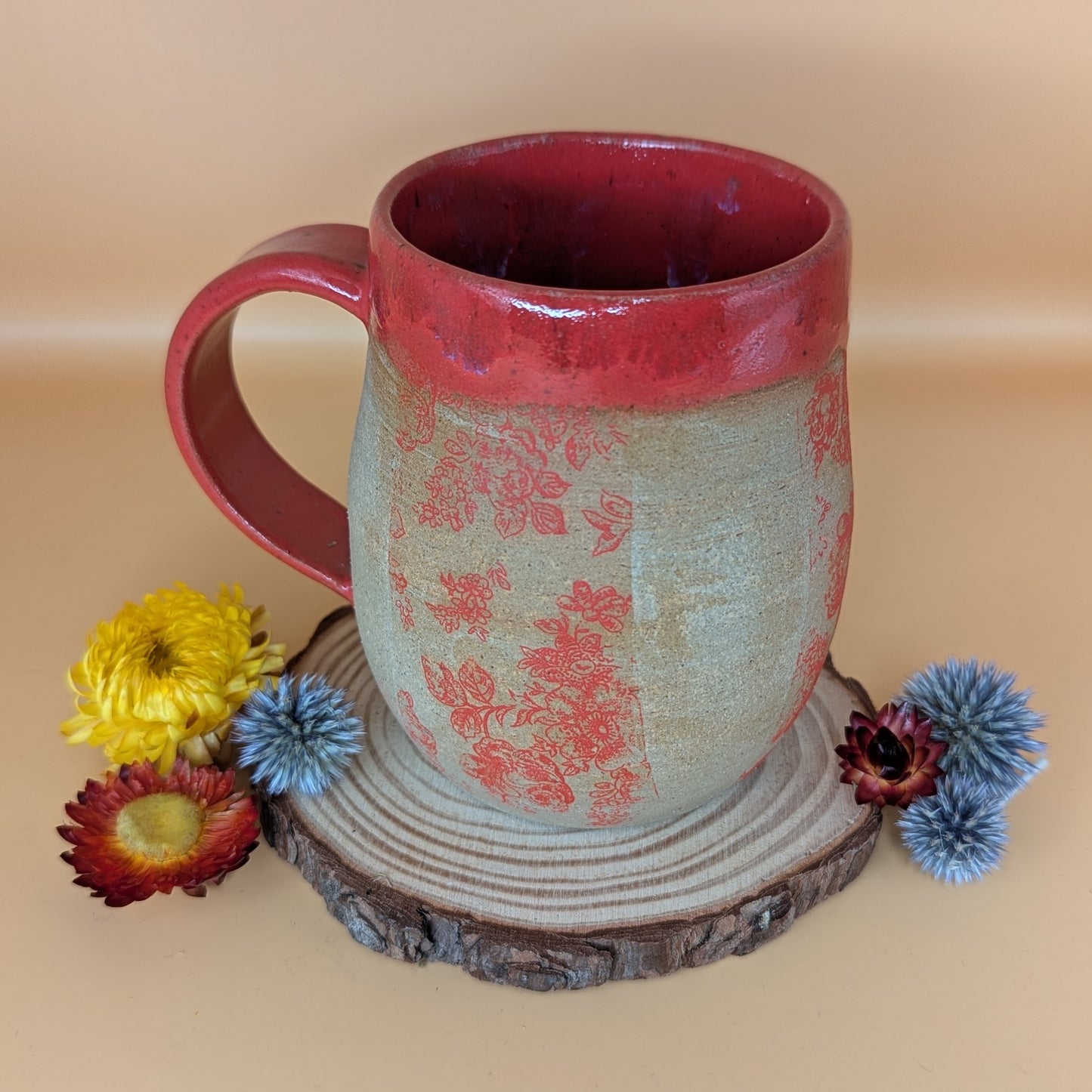 Red Flower Mug